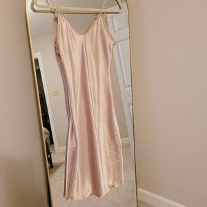 Bebe Champagne Midi Slip Dress, XS